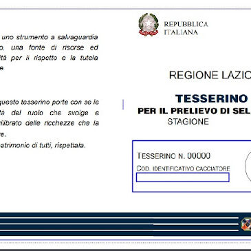 Disponibili i nuovi tesserini per la selezione